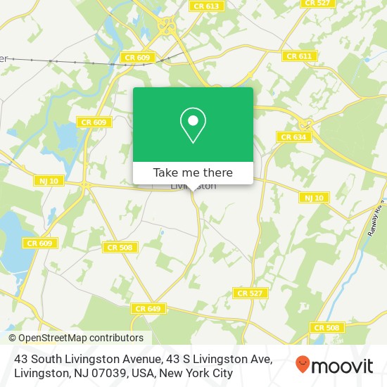 43 South Livingston Avenue, 43 S Livingston Ave, Livingston, NJ 07039, USA map