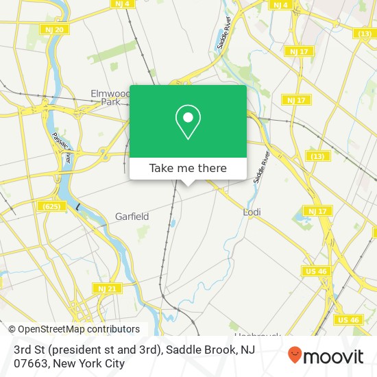 3rd St (president st and 3rd), Saddle Brook, NJ 07663 map