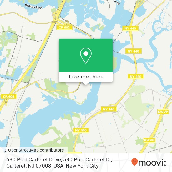 Mapa de 580 Port Carteret Drive, 580 Port Carteret Dr, Carteret, NJ 07008, USA