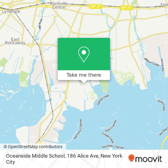 Oceanside Middle School, 186 Alice Ave map