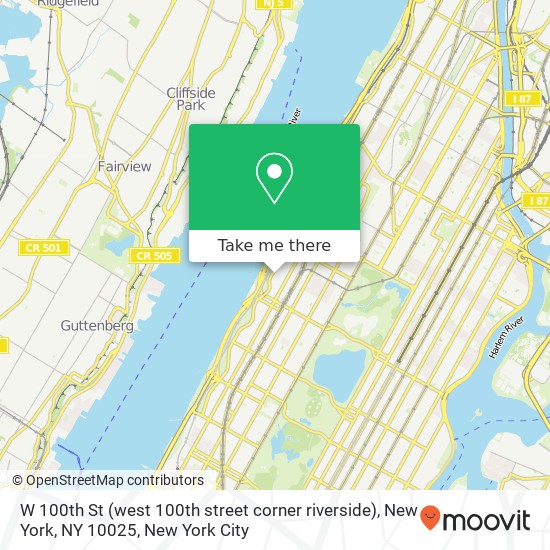 W 100th St (west 100th street corner riverside), New York, NY 10025 map
