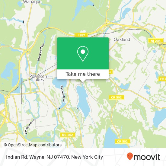 Mapa de Indian Rd, Wayne, NJ 07470