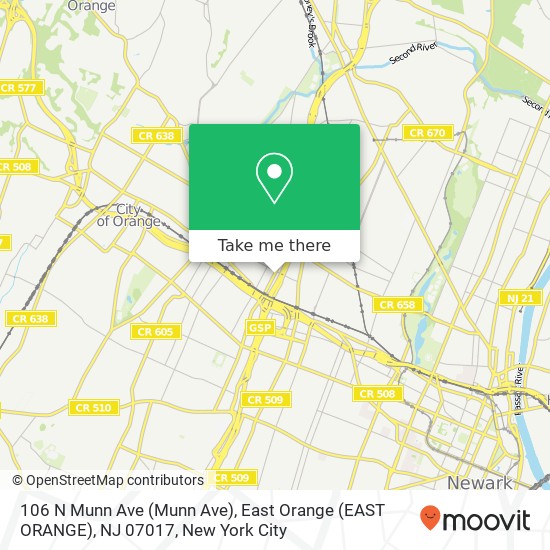 106 N Munn Ave (Munn Ave), East Orange (EAST ORANGE), NJ 07017 map