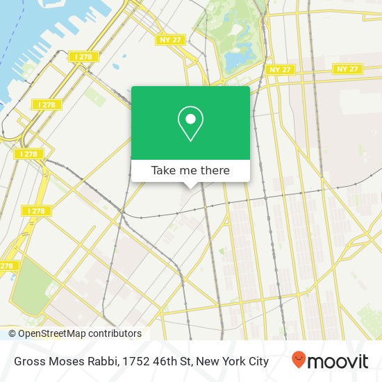 Mapa de Gross Moses Rabbi, 1752 46th St