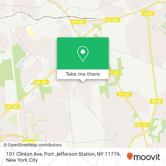 Mapa de 101 Clinton Ave, Port Jefferson Station, NY 11776