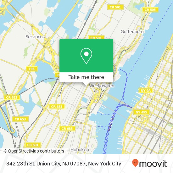 Mapa de 342 28th St, Union City, NJ 07087