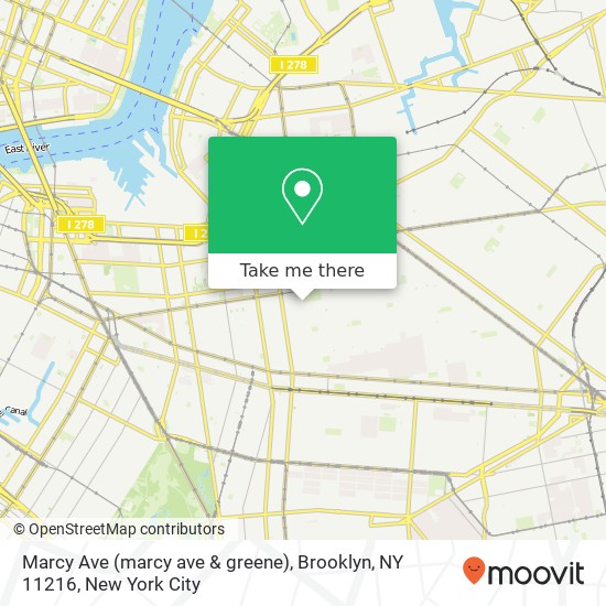 Mapa de Marcy Ave (marcy ave & greene), Brooklyn, NY 11216