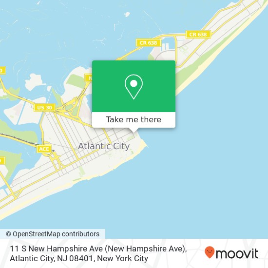 Mapa de 11 S New Hampshire Ave (New Hampshire Ave), Atlantic City, NJ 08401