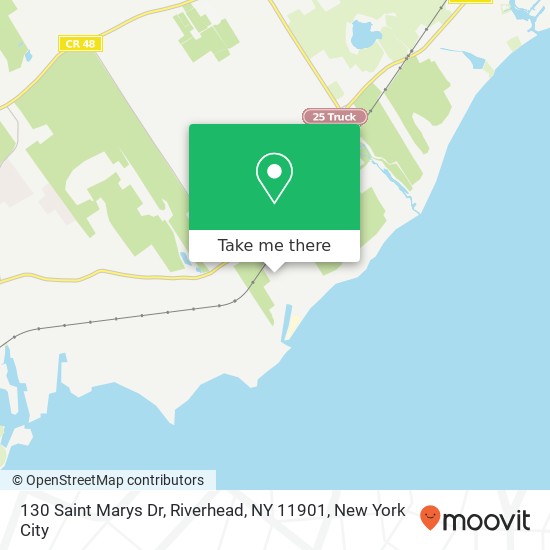 Mapa de 130 Saint Marys Dr, Riverhead, NY 11901