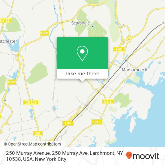 Mapa de 250 Murray Avenue, 250 Murray Ave, Larchmont, NY 10538, USA