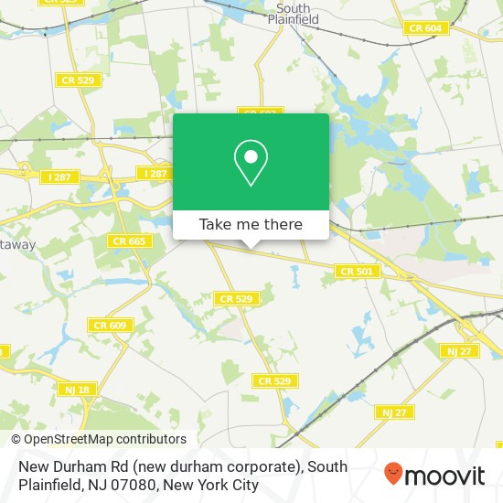 Mapa de New Durham Rd (new durham corporate), South Plainfield, NJ 07080