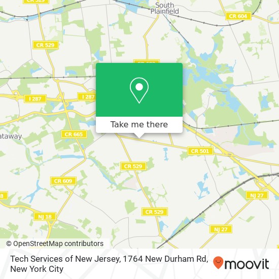 Mapa de Tech Services of New Jersey, 1764 New Durham Rd
