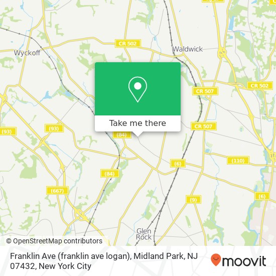 Franklin Ave (franklin ave logan), Midland Park, NJ 07432 map