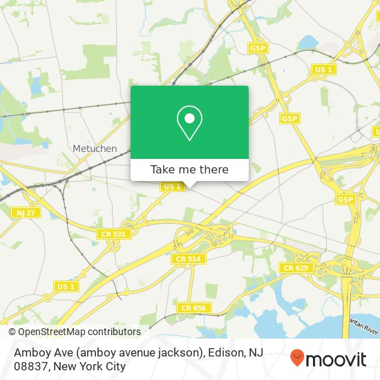 Amboy Ave (amboy avenue jackson), Edison, NJ 08837 map