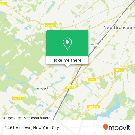 Mapa de 1461 Axel Ave, North Brunswick (NEW BRUNSWICK), NJ 08902