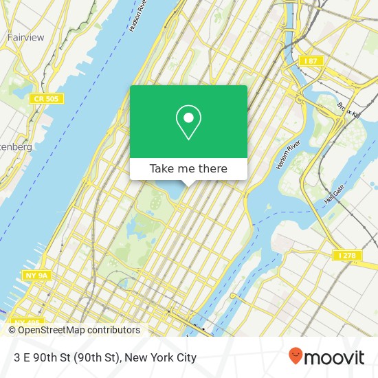 Mapa de 3 E 90th St (90th St), New York, NY 10128