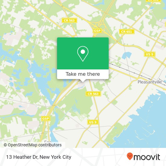 Mapa de 13 Heather Dr, Egg Harbor Twp, NJ 08234