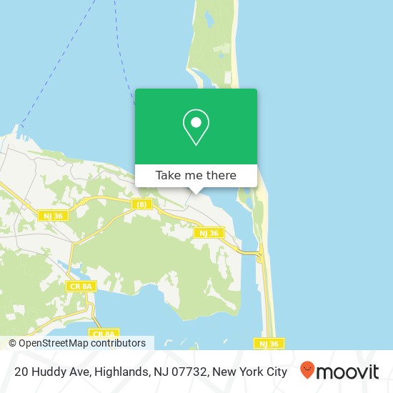 Mapa de 20 Huddy Ave, Highlands, NJ 07732
