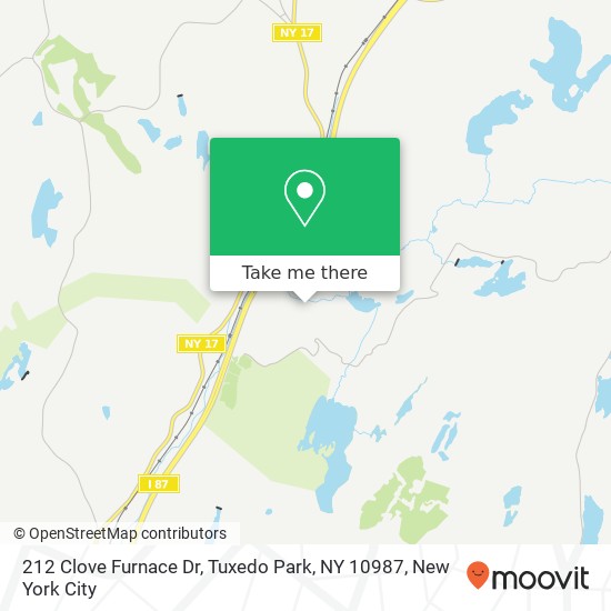 Mapa de 212 Clove Furnace Dr, Tuxedo Park, NY 10987