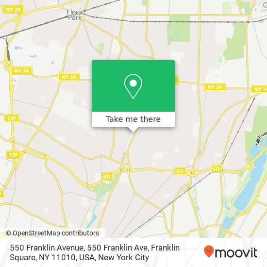 550 Franklin Avenue, 550 Franklin Ave, Franklin Square, NY 11010, USA map