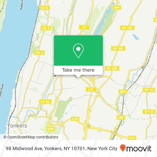 Mapa de 98 Midwood Ave, Yonkers, NY 10701