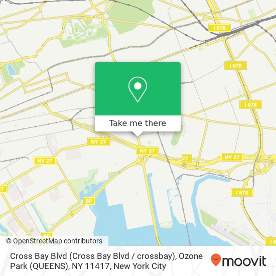 Mapa de Cross Bay Blvd (Cross Bay Blvd / crossbay), Ozone Park (QUEENS), NY 11417