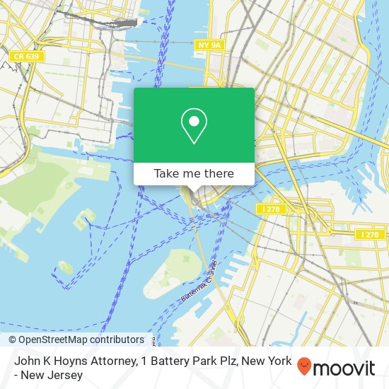 John K Hoyns Attorney, 1 Battery Park Plz map