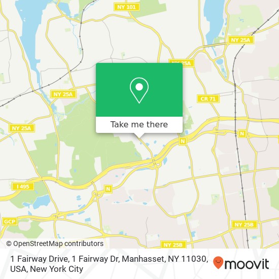 Mapa de 1 Fairway Drive, 1 Fairway Dr, Manhasset, NY 11030, USA