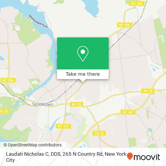 Laudati Nicholas C, DDS, 265 N Country Rd map