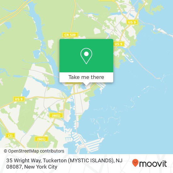 Mapa de 35 Wright Way, Tuckerton (MYSTIC ISLANDS), NJ 08087