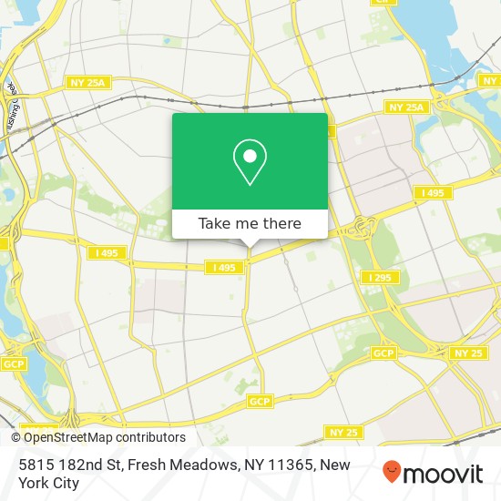 Mapa de 5815 182nd St, Fresh Meadows, NY 11365