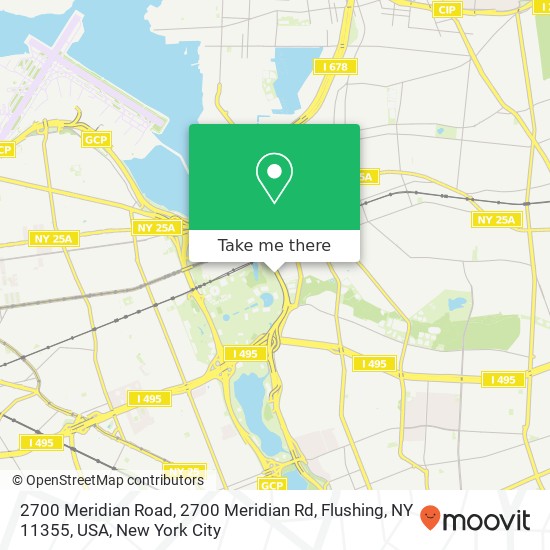 2700 Meridian Road, 2700 Meridian Rd, Flushing, NY 11355, USA map