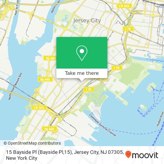 Mapa de 15 Bayside Pl (Bayside Pl,15), Jersey City, NJ 07305
