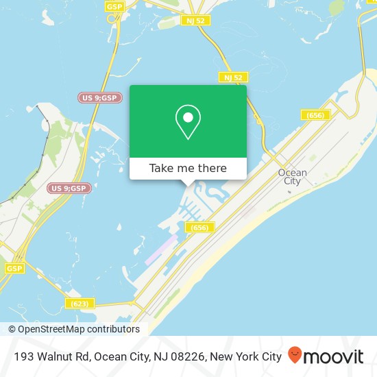 Mapa de 193 Walnut Rd, Ocean City, NJ 08226