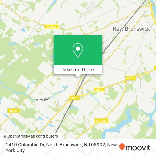 Mapa de 1410 Columbia Dr, North Brunswick, NJ 08902