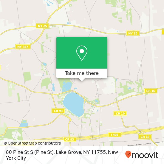 Mapa de 80 Pine St S (Pine St), Lake Grove, NY 11755