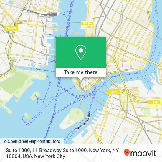 Mapa de Suite 1000, 11 Broadway Suite 1000, New York, NY 10004, USA