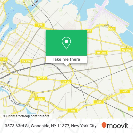 Mapa de 3573 63rd St, Woodside, NY 11377