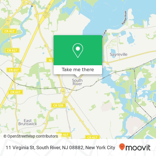 Mapa de 11 Virginia St, South River, NJ 08882