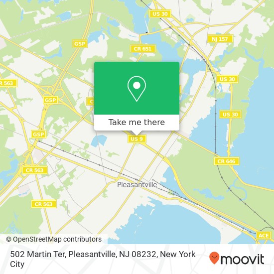 Mapa de 502 Martin Ter, Pleasantville, NJ 08232