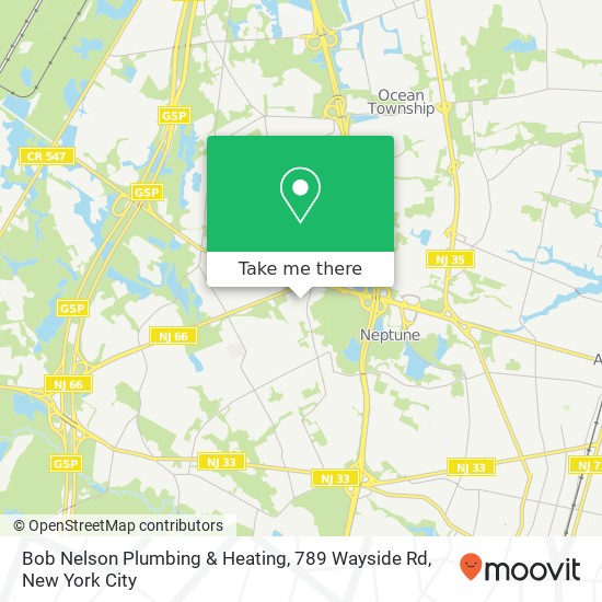 Mapa de Bob Nelson Plumbing & Heating, 789 Wayside Rd