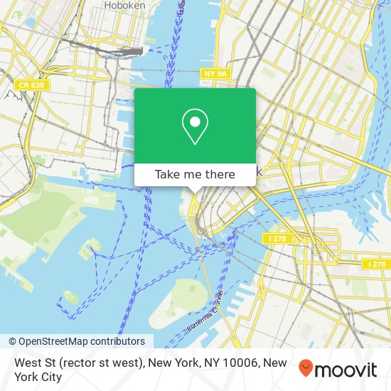Mapa de West St (rector st west), New York, NY 10006