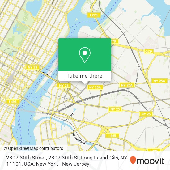 Mapa de 2807 30th Street, 2807 30th St, Long Island City, NY 11101, USA