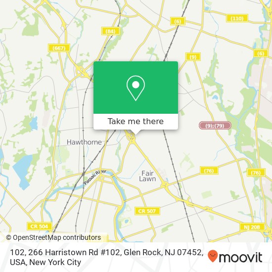 Mapa de 102, 266 Harristown Rd #102, Glen Rock, NJ 07452, USA