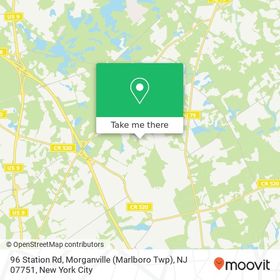 Mapa de 96 Station Rd, Morganville (Marlboro Twp), NJ 07751