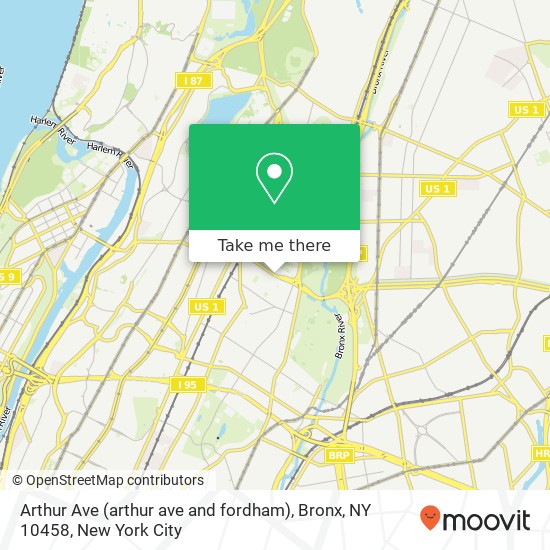Arthur Ave (arthur ave and fordham), Bronx, NY 10458 map