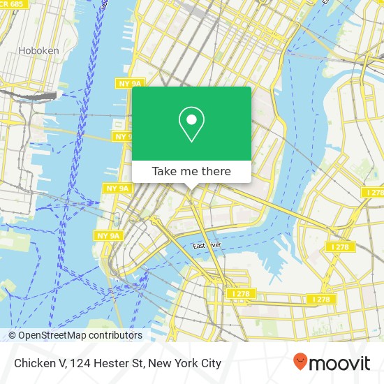 Chicken V, 124 Hester St map