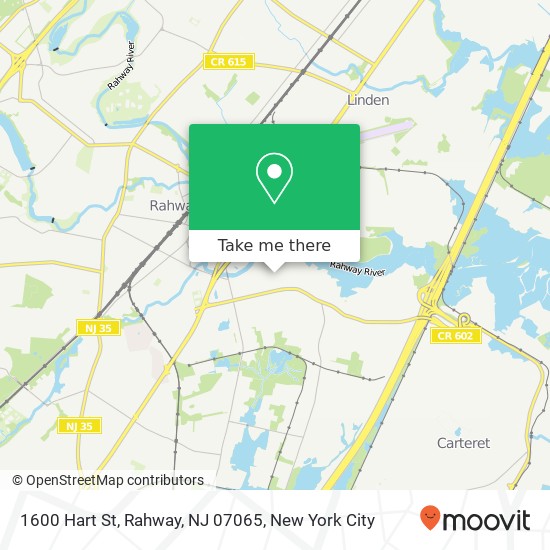 Mapa de 1600 Hart St, Rahway, NJ 07065