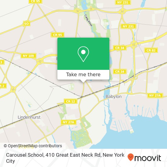 Mapa de Carousel School, 410 Great East Neck Rd