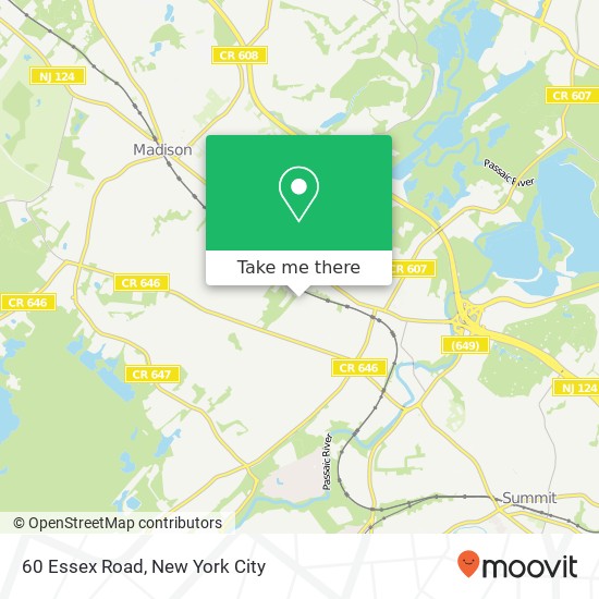 Mapa de 60 Essex Road, 60 Essex Rd, Chatham, NJ 07928, USA